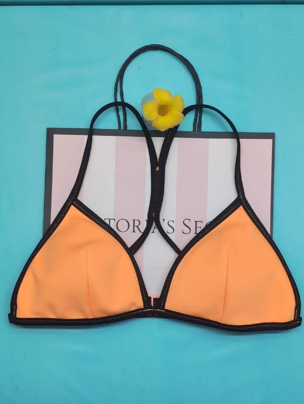 Victoria's Secret Orange Triangle Bikini Top Size L